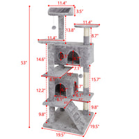 53" Activity Tower Cat Tree with Sisal-Covered Scratch Post - Kitty Furniture