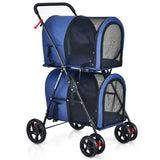 4-In-1 Double Dog & Cat Stroller with Detachable Carrier and Travel Carriage