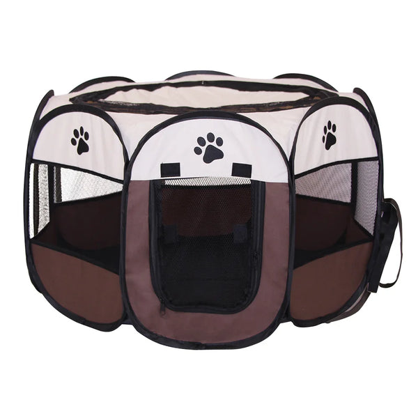 "Portable Pet Tent Dog House: Durable Outdoor Cage & Cat Playpen"