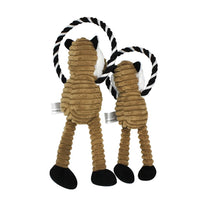 "No Stuffing Dog Chew Toy - Squeaky Plush Toy for Puppies and Dogs in Brown"