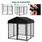 Large Outdoor Dog Kennel, 4Ft X 4.2Ft X 4.5Ft Fence with Uv-Resistant Oxford Cloth Roof & Secure