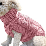 Turtleneck Cable Knit Dog Sweater - Cozy Autumn/Winter Pet Outfit