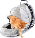 Bubble Expandable Cat Backpack Pet Travel Carrier for Cats and Dogs (Black-Expandable)