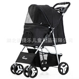 Portable Foldable Pet Cart with Sunroof – Ideal for Cats and Dogs, Easy One-Handed Use!