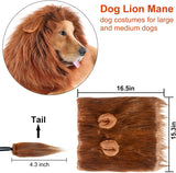 "Realistic Lion Mane Costume for Medium to Large Dogs - Perfect for Halloween Fun!"