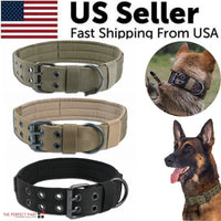 Tactical Heavy Duty Nylon Large Dog Collar with Metal Buckle - 2" Wide