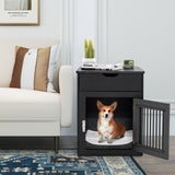 Stylish 2-in-1 Dog House with Convenient Drawer and Versatile Wired/Wireless Charging