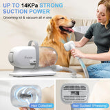 "Pet Grooming Vacuum Kit with 14Kpa Suction Power and 5 Grooming Tools"