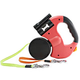 LED Auto Retractable Dog Leash with Dual-Headed Design & Convenient Storage Box 