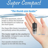 10W Mini Aquarium Heater with Digital Thermostat - Adjustable Temperature (64-93°F), USB Powered, Automatic Power-Off