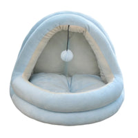 Indoor Cat Bed with Hanging Toy for Rabbit Cats or Small Dogs Kitty L Light Blue