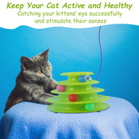 Interactive 3-Layer Cat Track Toy with Electric Rotating Ball - 360° Rotation