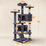 54-Inch Cat Tree Tower Condo Furniture with Scratch Post for Kittens - Pet House Play Area