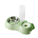 500ML Dog Bowl Cat Feeder Bowl with Dog Water Bottle Automatic Drinking Pet Bowl Cat Food Bowl Pet Stainless Steel Double 3 Bowl