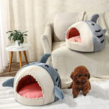 Luxury Plush Shark Bed for Cat and Small Dog 