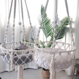 Bohemian Handwoven Cat Hammock Swing Bed - Stylish Macrame Wall Hanging for Home Decoration