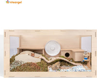 "Aspen Terrarium Haven for Small Pets - Spacious MDF Home (39.4 X 19.7 X 19.7 Inches, Burlywood)"