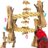 "Natural Helix Parrot Cockatiel Cockatoo Toy Cage Set"