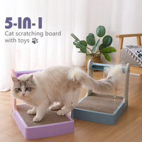 5-in-1 Reversible Cat Scratcher Cardboard Toy and Furniture Protector