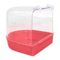 "Transparent Bird Bath Tub for a Refreshing Shower Experience in Your Pet's Cage"