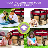 Portable Medium 45"X45"X24" Pet Playpen with Carrying Case for Dogs and Cats