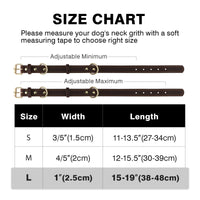 Leather Heavy Duty Dog Collar for Large Dogs - Brown