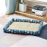 Cozy Summer Rattan Pet Bed for Small and Medium Dogs - Breathable and Washable