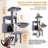 Deluxe 37.4'' Cat Tree Tower with Condo, Scratching Posts, and Two Hammocks 