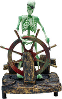 "Air-Powered Aerating Aquarium Ornament for Vibrant Fish Tank Movement - Skeleton Captain Design"