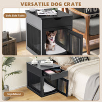 Stylish 2-in-1 Dog House with Convenient Drawer and Versatile Wired/Wireless Charging