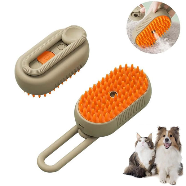 Cat Steam Brush, 3 in 1 Self Cleaning Cat Steamy Pet Brush Steamer Brush for Massage for Removing Tangled and Loosse Hair (Light Green)