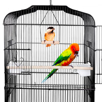 "Premium 59-Inch Wrought Iron Bird Cage with Rolling Stand"