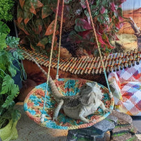 "Handwoven Lizard Hammock Swing - Fun Pet Nest for Reptiles and Small Animals"