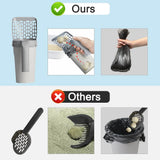 Self-Cleaning Cat Litter Scoop with Waste Bags and Filter - Pet Waste Removal Tool for Litter Box