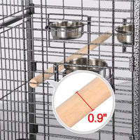 "Extra Large Rolling Bird Cage with Playtop for Parrots and Conures - 63''H"