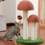 Deluxe 19" Stylish Brown Cat Scratching Post - Premium Sisal Claw Scratcher for Kittens and Cats