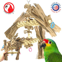 "Natural Helix Parrot Cockatiel Cockatoo Toy Cage Set"