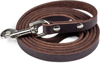 "Premium Genuine Leather Dog Leash - Heavy Duty and Modern Design - Suitable for All Pet Sizes"