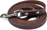 Premium Genuine Leather Dog Leash - 5 Ft Soft & Durable Lead for All Breeds - Stylish Distressed Design