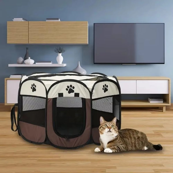 Ultimate Portable Foldable Pet Tent & Kennel - Easy Setup Octagonal Shelter for Dogs & Cats Outdoors