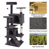 Multi-Level 55-Inch Cat Tree Tower Condo with Safety Features and Scratch Post