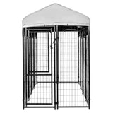 Spacious Black Welded Wire Dog Kennel - 8ft x 4ft x 6ft for Ultimate Pet Comfort