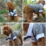 Formal Tuxedo Pet Costume with Black Bow Tie for Small Dogs and Cats - Gray (XS)