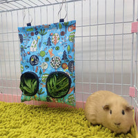 Rabbit, Guinea Pig and Small Animals Hay Food Dispenser - Durable Hay Food Bag Feeder for Small Pets