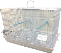 Aviary Finches Canaries Breeder Bird Parrot Breeding Travel Veterinarian Carrier Cage with Center Divider (Single Cage)