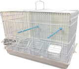 Aviary Finches Canaries Breeder Bird Parrot Breeding Travel Veterinarian Carrier Cage with Center Divider (Single Cage)