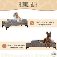 Wyatt Elevated Wooden Dog Bed with Mattress & Storage - Greenguard Gold Certified for Small to Medium Pets