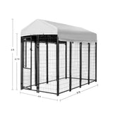 Spacious Black Welded Wire Dog Kennel - 8ft x 4ft x 6ft for Ultimate Pet Comfort