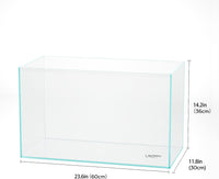 16 Gallon Rimless Low Iron Aquarium Tank - 23.6" W x 11.8" D x 14.2" H - 6mm Thickness