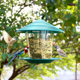 Deluxe Automatic Outdoor Bird Feeder - Hanging Wild Bird Seed Dispenser for Your Garden